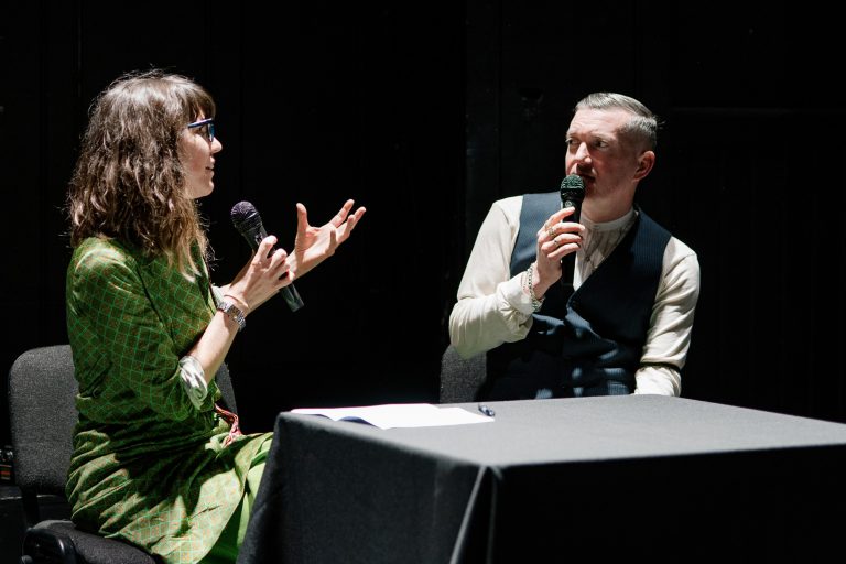 Author Emilie Pine and artist Declan Clarkein conversation as part of “The Last Broadcast” April 2022