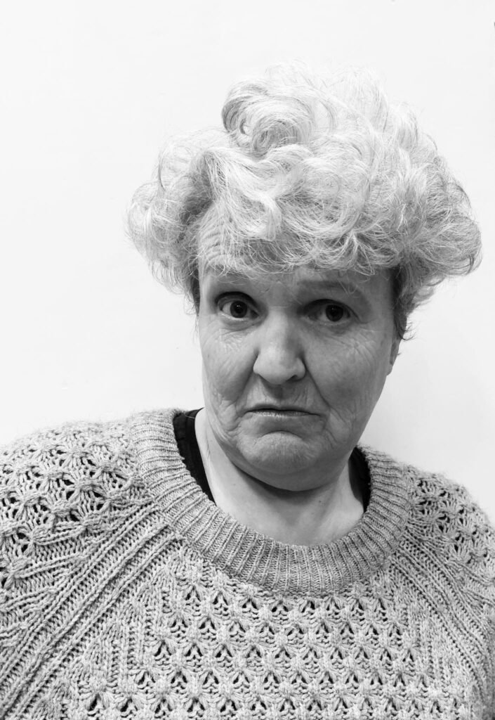 Image of Rose Henderson, actor playing Kitty Clogg aka the Good Crank in the Good Crank as part of GTF2024 at Nuns Island Theatre.
